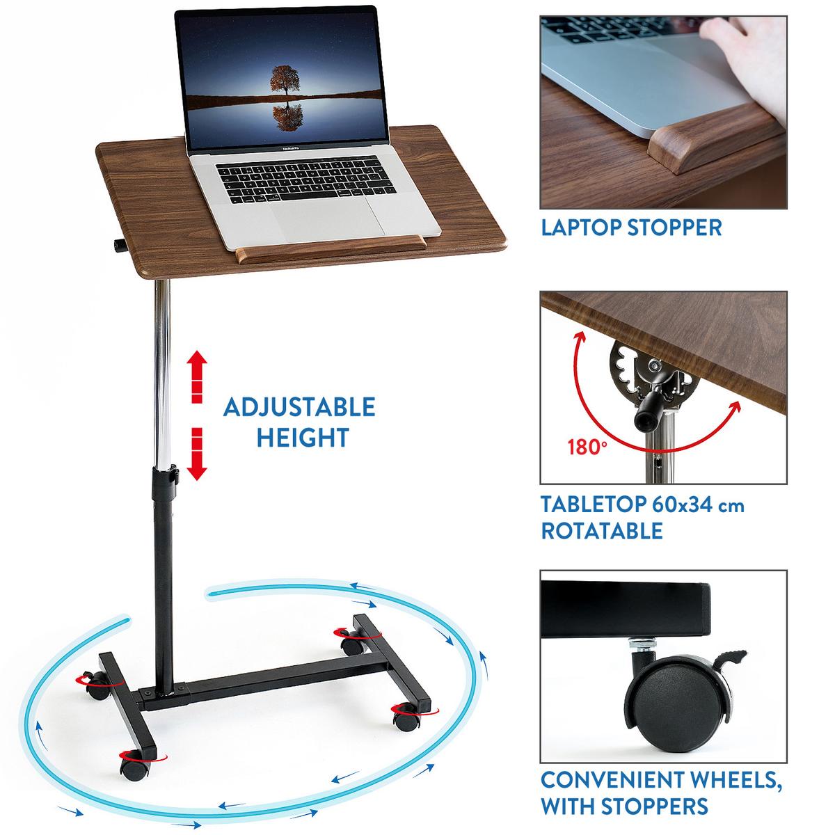 Tatkraft Gain stabilny stolik pod laptopa, 4 kółka nr. 4