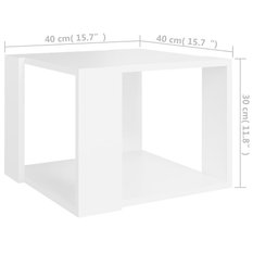 Stolik kawowy 40x40x30 cm z praktyczną półką biały do salonu - Miniaturka zdjęcia nr 5