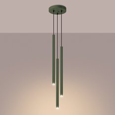 Lampa wisząca Pastelo 104x19.5x19.5cm do sypialni salonu zielona oliwka - Miniaturka zdjęcia nr 3