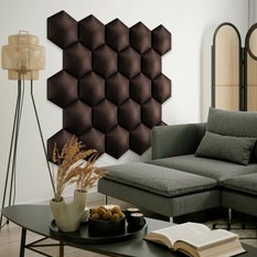 Panel tapicerowane 35x40 cm na ścianę hexagon brązowy - Miniaturka zdjęcia nr 5