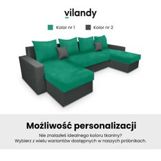 Narożnik MAXI 145x300 cm z funkcją spania i przechowywania do salonu ciemny brąz - Miniaturka zdjęcia nr 5