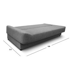 Wersalka DUO 188x85x90 cm kanapa rozkładana z funkcją spania i pojemnikiem szara - Miniaturka zdjęcia nr 4