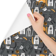 Tapeta koty w stylu skandynawskim, pokój dziecięcy  - Miniaturka zdjęcia nr 3