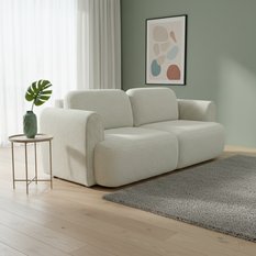 Kanapa rozkładana ITALY 253x110x71 cm sofa z funkcją spania tkanina LOOP ivory - Miniaturka zdjęcia nr 2