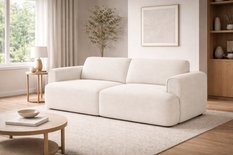 Kanapa z funkcją spania ITALY 253x110x71 cm FLOW trzyosobowa sofa rozkładana kremowa - Miniaturka zdjęcia nr 3