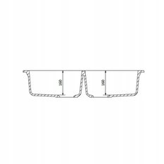 Zlewozmywak granitowy 2-komorowy 79x50x16 cm WESTA 160 bez ociekacza biały - Miniaturka zdjęcia nr 4