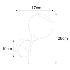 Kinkiet K-JSL-1302/1W FONS 17x28x17 cm do salonu lub pokoju chrom - Miniaturka zdjęcia nr 2