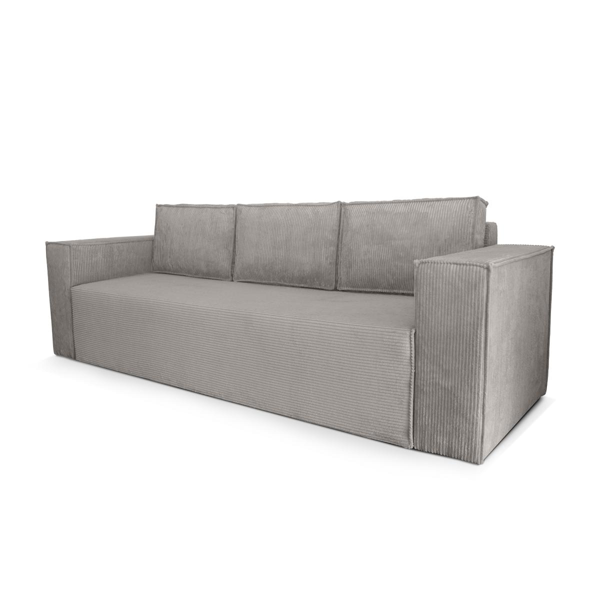Kanapa rozkładana Verona 248x52x93 cm wersalka z funkcją spania i pojemnikiem pianka sztruks szary do salonu nr. 8