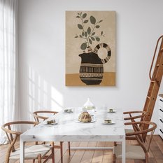 Duży Obraz Liście Gałązki Martwa Natura Minimalizm Styl Boho 80x120cm - Miniaturka zdjęcia nr 4