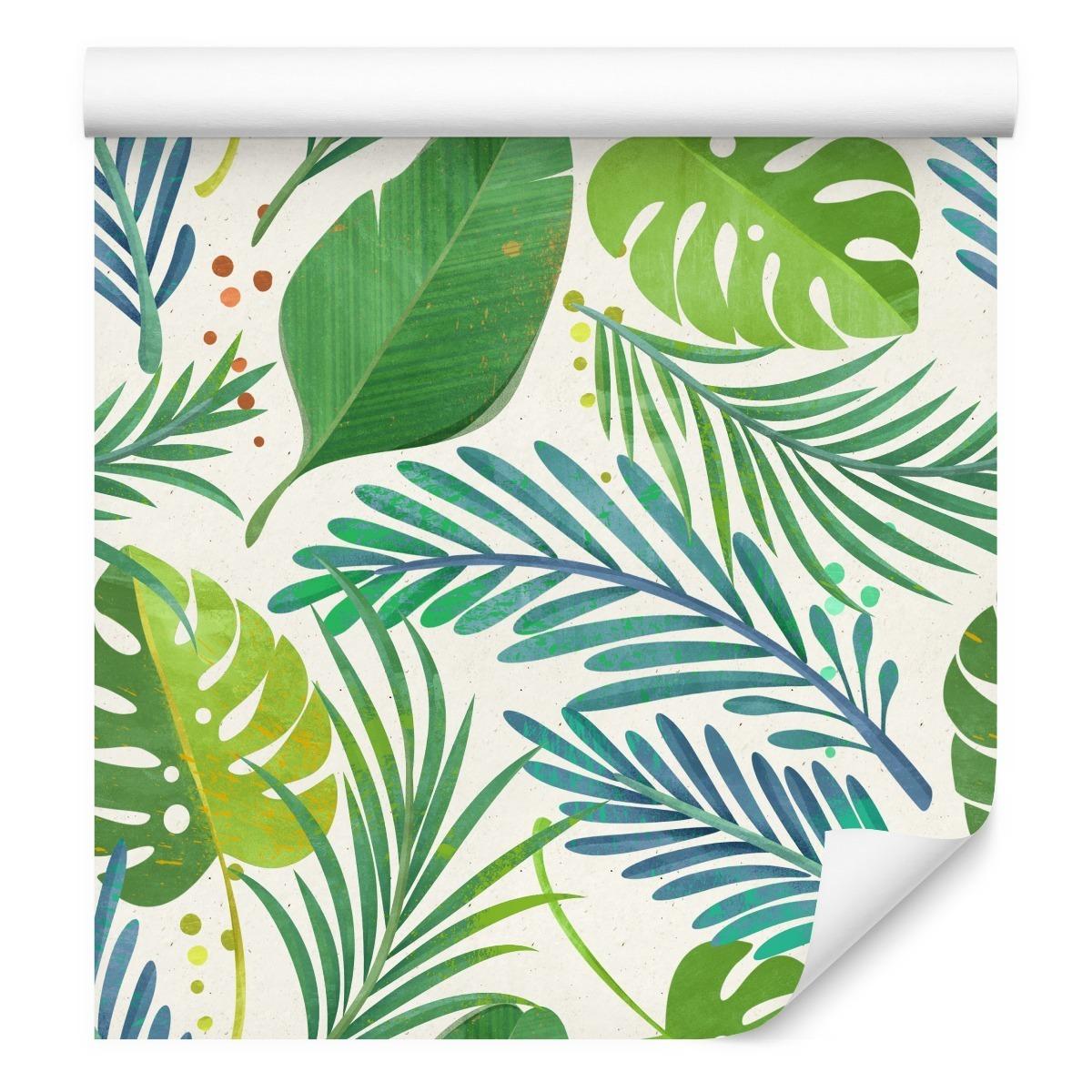 Tapeta, Zielone Liście Egzotyczne, Bananowiec, Monstera, Nowoczesny Desing nr. 1