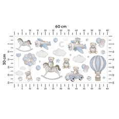 Naklejki Na Ścianę Dla Dzieci Misie Balony 60x30  Chmurki Koń Na Biegunach Zestaw  - Miniaturka zdjęcia nr 5