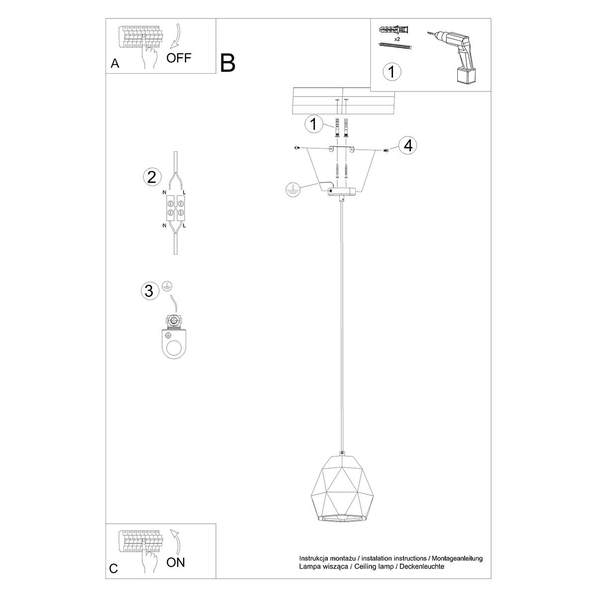 Lampa wisząca ceramiczna MINT 125x20x20cm nowoczesna E27 do salonu nr. 6