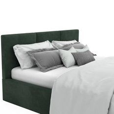 Łóżko tapicerowane  140x200x88 cm do sypialni z pojemnikiem na pościel  basic butelkowa zieleń - Miniaturka zdjęcia nr 12