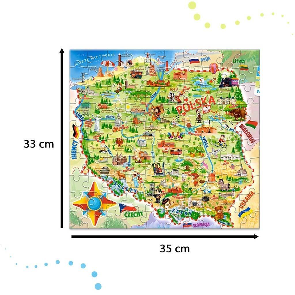 CASTORLAND Puzzle edukacyjne układanka Mapa Polski 128 elementów 6+ nr. 4