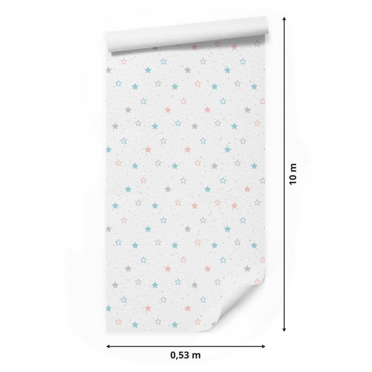 Tapeta Do Pokoju Dziecięcego PASTELOWE Gwiazdki 53x1000  nr. 2