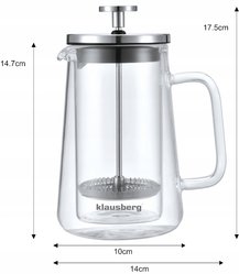 Szklany ZAPARZACZ TŁOKOWY Do HERBATY Ziół KAWY French Press 350ml 7684 - Miniaturka zdjęcia nr 5