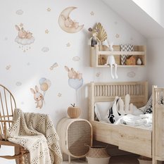 Naklejki Dla Dzieci Śpiące Króliczki Chmurki 60x30 Gwiazdy ZESTAW - Miniaturka zdjęcia nr 5