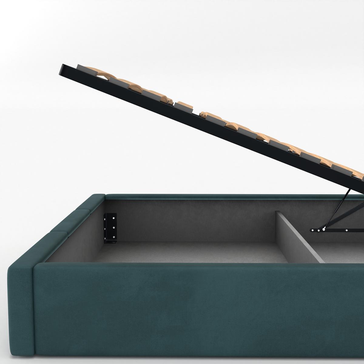 Łóżko Pojedyncze 90x200cm łóżko tapicerowane z pojemnikiem turkusowe do sypialni wezgłowie 110 cm nr. 10