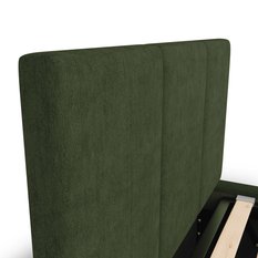 Łóżko Pojedyncze 90x200cm łóżko tapicerowane z pojemnikiem khaki do sypialni wezgłowie 100 cm - Miniaturka zdjęcia nr 8