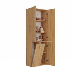 Słupek łazienkowy NEL DD 1K 174x60x30 cm szafka łazienkowa kosz na pranie regał dąb artisan - Miniaturka zdjęcia nr 5