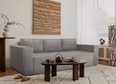 Kanapa Verona 248x52x93 cm z funkcją spania i pojemnikiem pianka sztruks szary do salonu obrazek