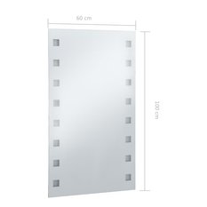 Lustro 60x100 cm do sypialni łazienki ścienne z LED szkło - Miniaturka zdjęcia nr 8