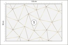 Fototapeta Do Sypialni Złoty Wzór GEOMETRYCZNY Abstrakcja Efekt 3D  - Miniaturka zdjęcia nr 2