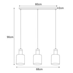 Lampa wisząca K-5253 BRUS 65x90x13 cm do salonu lub pokoju czarny/grafitowy - Miniaturka zdjęcia nr 6