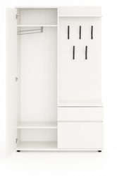 Garderoba do przedpokoju DUO 190x90x40 cm z lustrem wieszakami szafka na buty biała - Miniaturka zdjęcia nr 3