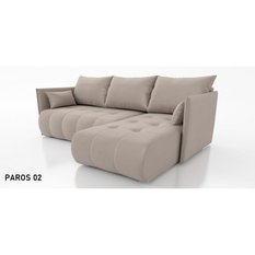 Narożnik Nessa 88x218x152 cm do sypialni miękka tkanina paros beżowy - Miniaturka zdjęcia nr 1