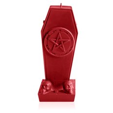 Świeca Coffin with Pentagram Red
