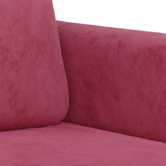 Sofa 158x77x80 cm 2-osobowa wygodna tapicerowana aksamitem czerwona do salonu - Miniaturka zdjęcia nr 6