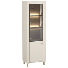 Witryna 60x40x193,6 cm Mossa z dwoma drzwiczkami i LED kaszmir do salonu - Miniaturka zdjęcia nr 1