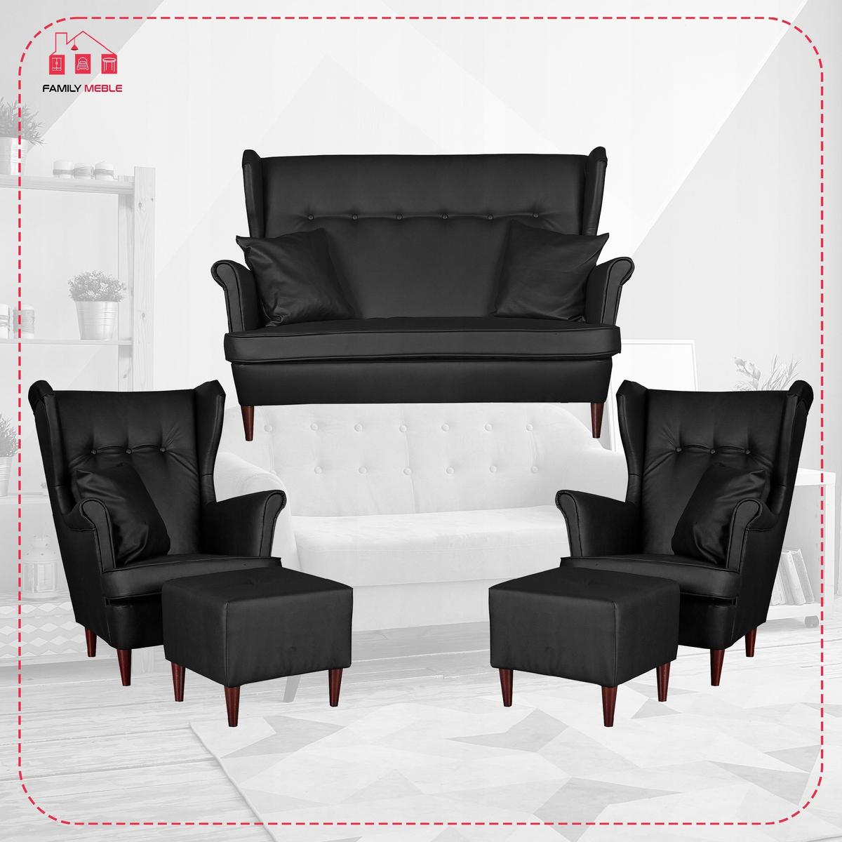 Zestaw wypoczynkowy eko skóra sofa + 2F+2P nr. 2