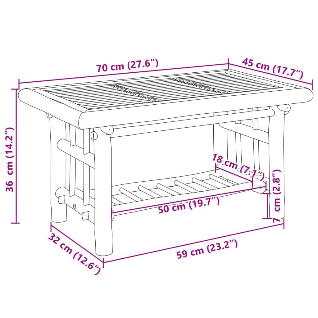 Stolik kawowy 70x45x36 cm bambusowy do salonu lub na balkon nr. 7