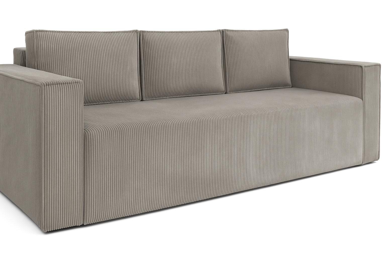Kanapa rozkładana Verona Mega Wygodna 248x52x93 cm wersalka z funkcją spania i pojemnikiem sprężyny BONELL sztruks szary do salonu