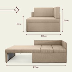 Łóżko dziecięce Viluś 108x81x78 cm sofa narożnik jednoosobowy do pokoju z funkcją spania i przechowywania dla dzieci beżowy - Miniaturka zdjęcia nr 8