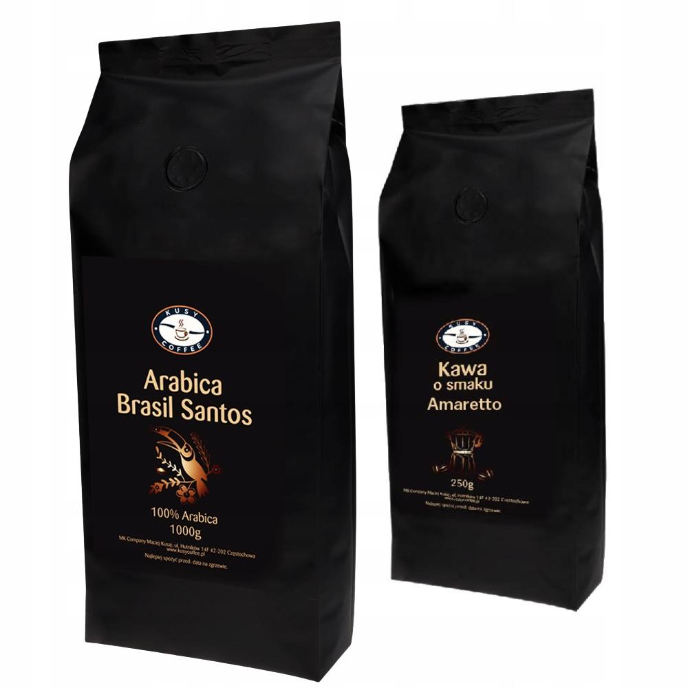 Kawa Ziarnista Brasil 1kg Smakowa 250g Kusy Coffee