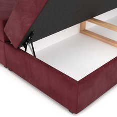 Łóżko kontynentalne 160x200x113 cm tapicerowane podwójne z materacem bordowe - Miniaturka zdjęcia nr 13