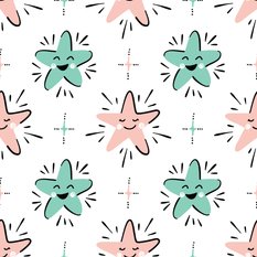 Tapeta Ścienna Dla Dzieci KOLOROWE Wesołe Gwiazdki 53x1000  - Miniaturka zdjęcia nr 7