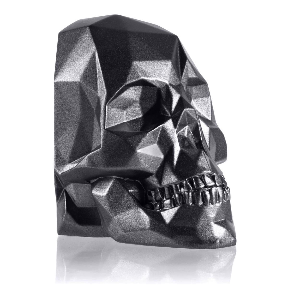 Podpórka do książek Skull Low-Poly Black Metallic Poli