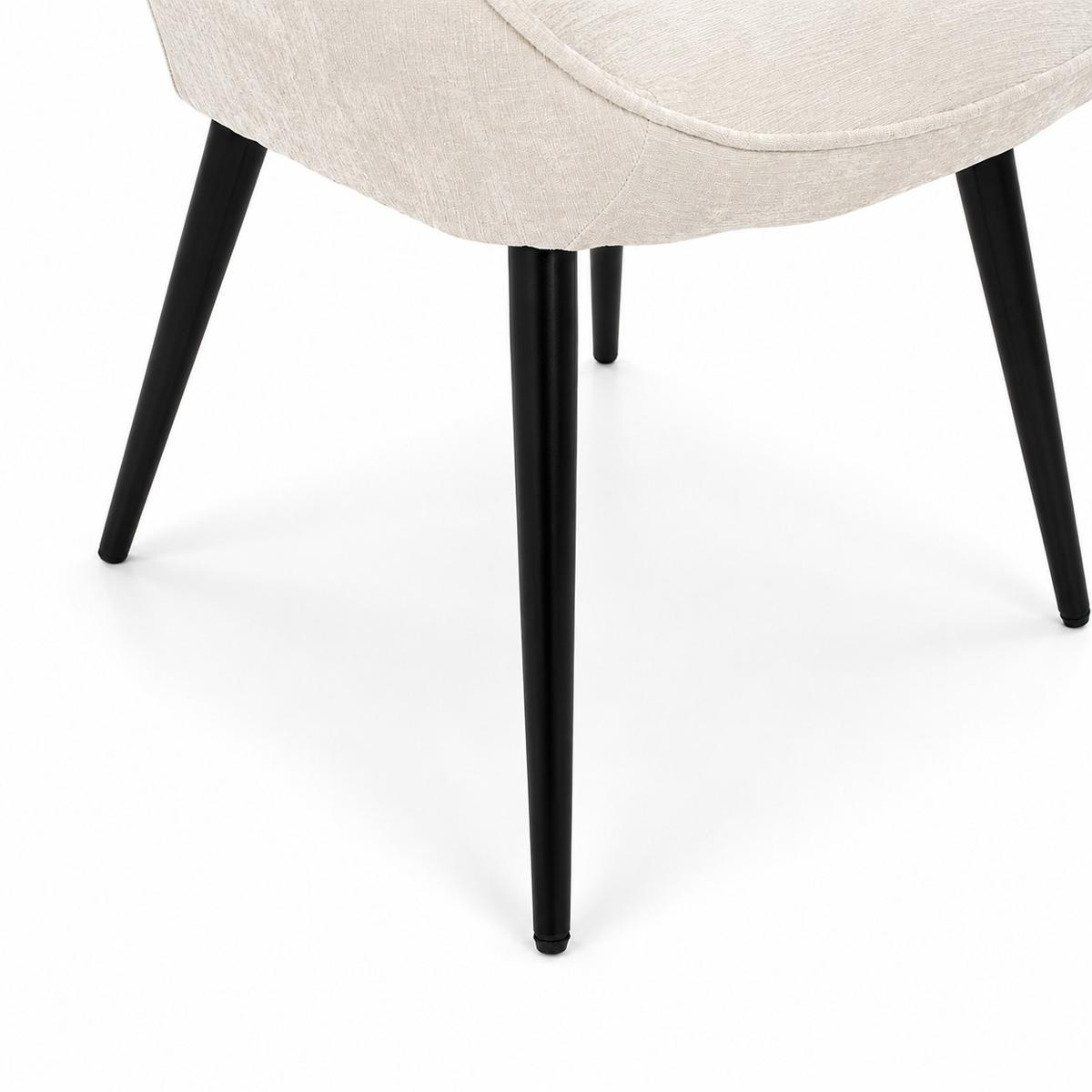 Fotel uszak tapicerowany wypoczynkowy 69x63x89 cm do salonu biura nogi czarne, szenil kremowy nr. 7