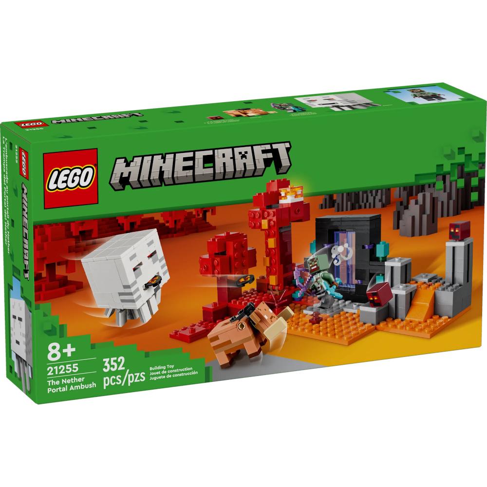 Zestaw klocków zasadzka w portalu do netheru 21255 lego minecraft duży dla dziecka