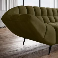 Sofa GAPPA 200x94x82 cm nowoczesna kanapa pikowana wersal oliwkowa do salonu - Miniaturka zdjęcia nr 2