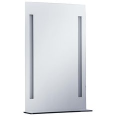  Lustro 60x80 cm do sypialni łazienki z LED z półką szkło aluminium srebrne - Miniaturka zdjęcia nr 2