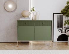 Komoda Maggiore 104 cm do sypialni garderoby smoke green złoty - Miniaturka zdjęcia nr 8