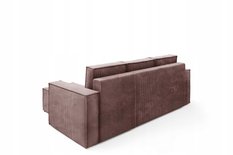 Narożnik CORDA 248x150x93 cm z funkcją spania automatem i pojemnikiem sztruks różowy do salonu - Miniaturka zdjęcia nr 3