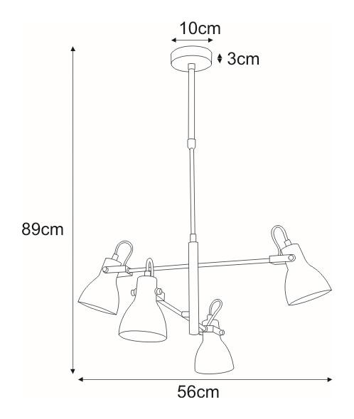 Lampa sufitowa K-8107 KANTI 56x90x56 cm do salonu lub pokoju biały/czarny nr. 3