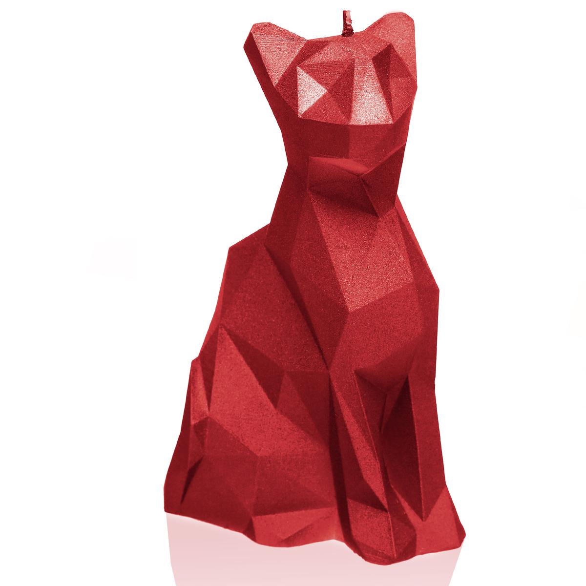 Świeca Cat Low-Poly Red