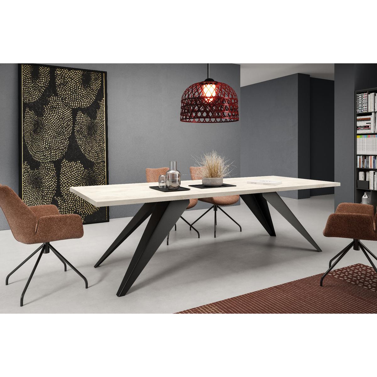 Stół rozkładany 160x90x76 cm prostokątny Harmonia white chromix do jadalni nr. 3